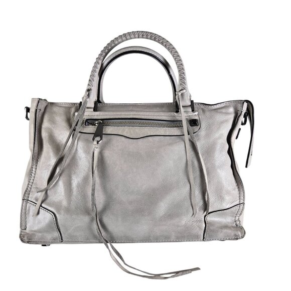 Rebecca Minkoff Regan Gray Satchel Bag Tassels Zip Top, Needs Cleaning - Picture 2 of 13